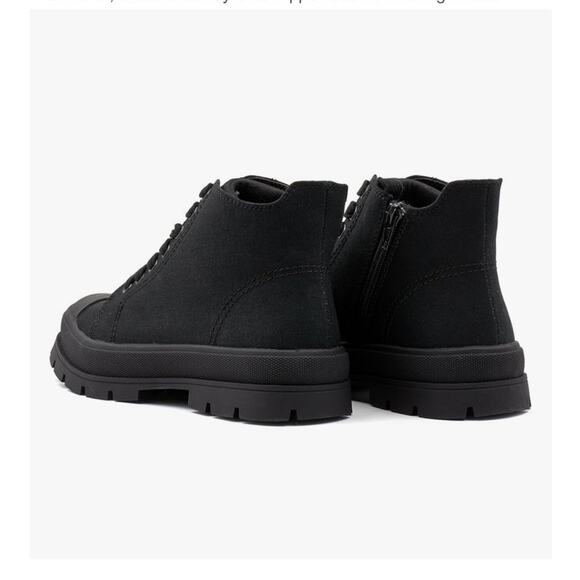 Milocaca Black Lace Up High-Top Side Zip Platform Sneaker Boots Size 11 NWOT - Picture 3 of 16